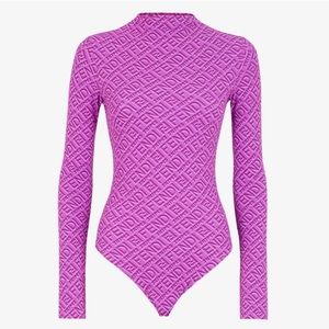 SKIMS Fendi by Skims Pink Long Sleeve Bodysuit